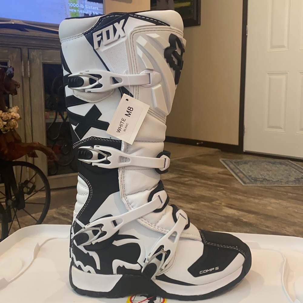 Fox motocross dirt bike boots.